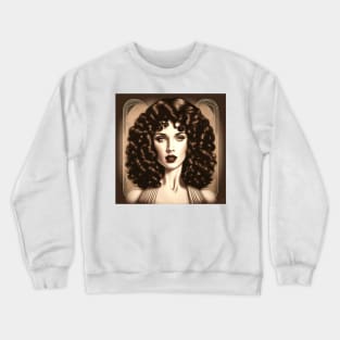 [AI Art] Classic brunette, Art Deco Style Crewneck Sweatshirt